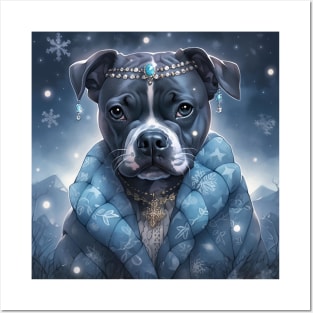 Blue Staffy Posters and Art